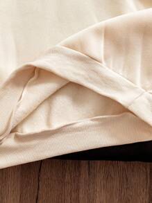 SHEIN Girls' Apricot Long Sleeve Hooded Sweatshirt, Casual Fashion Creative Simple Letter Slogan & Milano Print Pattern, Basic Round Neck Pullover Hoodie Teen Girl Hoodie Cute Hoodies Hoodies For Teens Cream Hoodie Cotton Hoodie Fall Winter - Khaki - View 5