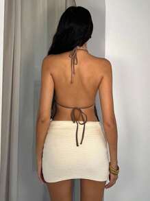 Glamine Glamine Romantic Shiny Coffee Brown Sequin Camisole For Summer Beach Vacation Beaded Top Rhinestone Top Brown Top Women Sequin Top Embroidered Top