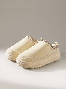 Solecia Women's Thick Sole Casual Versatile Fleece Snow Boots For Christmas - Beige - View 2