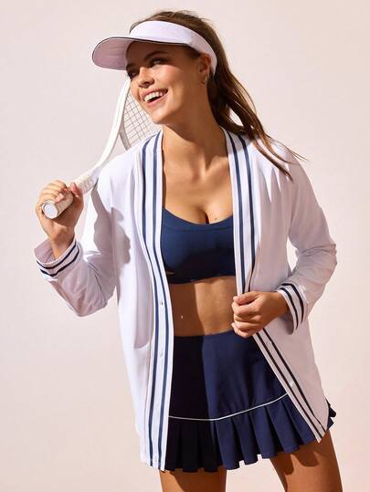 CourtClass 女式撞色休闲长袖运动夹克