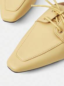 Mnmlis Women's Lace-Up Pointed Toe Backless Flat Casual Shoes - Apricot - View 4