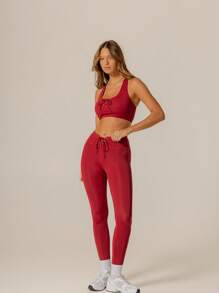 Aralina Leisurewear Activewear Lace Up Top With Racer Back Perfect For Summer Outfits And Airport Outfits For Women And 4th Of July - Red - View 16
