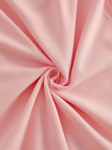 Set de 2 piezas de top de manga larga con cuello redondo y leggings forrados térmicamente de unicolor básico informal para niñas preadolescentes - Multicolor - Ver 7