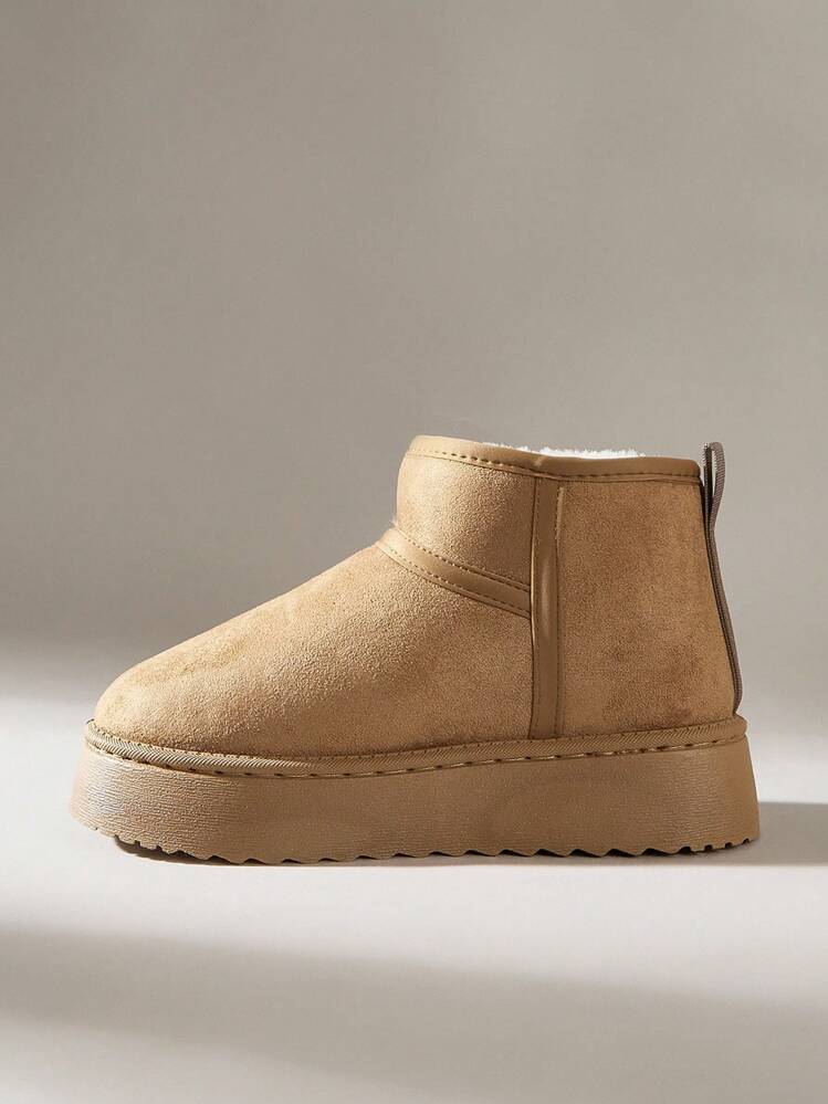 Solecia Botas de Neve Femininas, Adequadas para Uso Diário no Outono/Inverno - Castanho - Visão 3