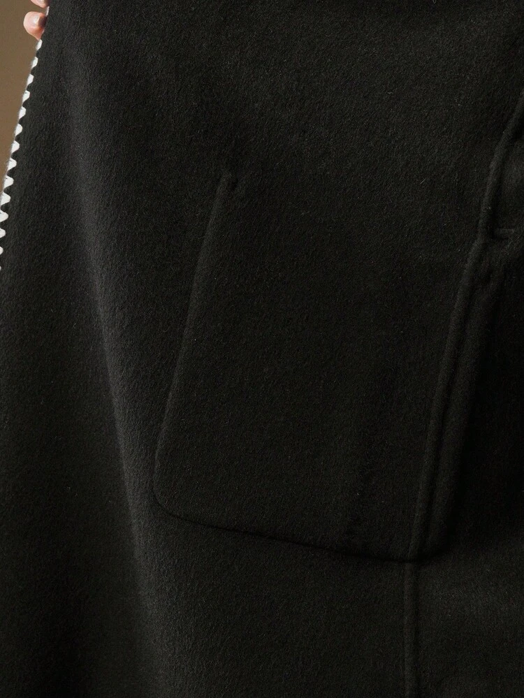 Women's Embroidered Double-Sided Wool Coat, Suitable For Autumn, Fall, Winter, Going Out, Elegant, Formal, Party, Chic, New Year, Christmas, Work, Graduation, Wedding