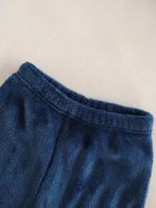 Bộ đồ ngủ nỉ 2 món cho bé trai, màu xanh hải quân trơn, áo khoác cardigan cổ bẻ tay dài và quần, đồ mặc nhà mùa thu/đông cho bé trai, bộ đồ ngủ cho bé trai, đồ ngủ màu xanh hải quân cho bé trai, đồ ngủ cho bé sơ sinh, đồ ngủ mùa thu cho bé trai. - Màu xanh lam - Xem 7