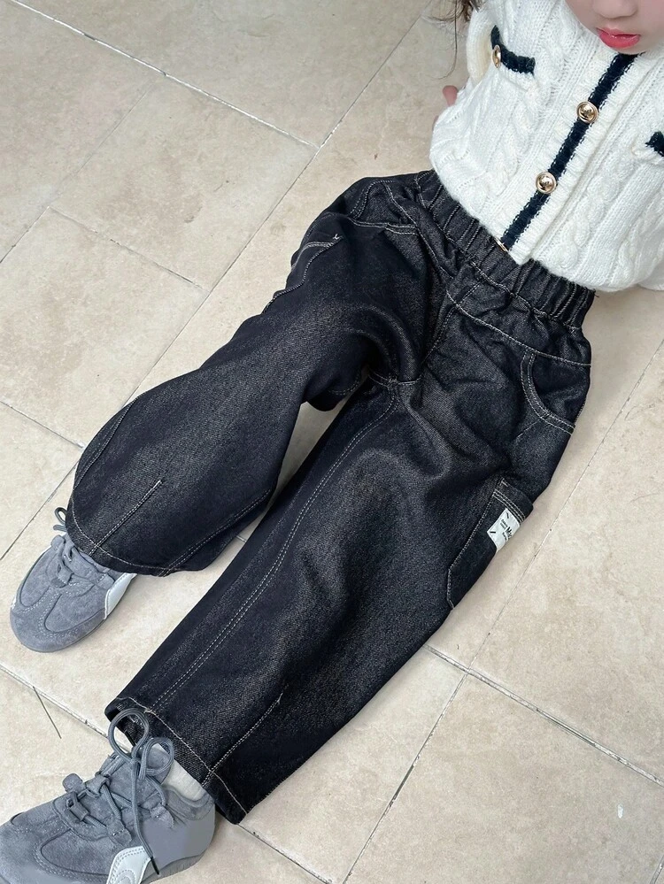 Young Girls Casual Loose Wide-Leg Versatile Jeans Baggy Jeans