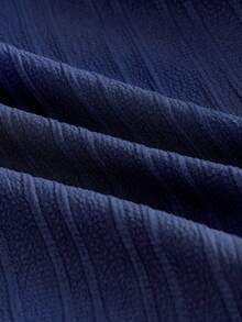 EASEVO 加大码男士纯色立领单排扣短袖衬衫及抽绳腰带口袋休闲裤套装 - 彩色 - 查看 6