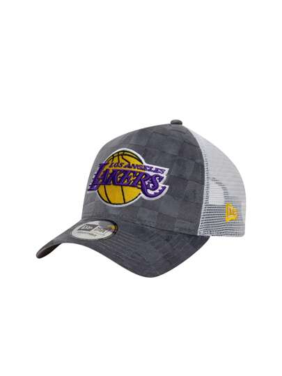 New Era Gorra de camionero a cuadros tonales de LA LAKERS