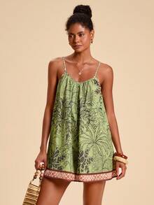 Travachic 女士度假印花宽松连体裤 - 彩色 - 查看 6