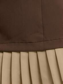 MUSERA Đầm xếp ly tương phản kiểu cổ điển, thích hợp cho kỳ nghỉ hè, tiệc brunch, thanh lịch, dễ thương, dự tiệc cưới, tiệc bãi biển, tiệc khách mời đám cưới. - Màu nâu Sô-cô-la - Xem 6