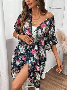 Breezaya Floral Print Loose Vacation Casual Jacket - Multicolor - View 6