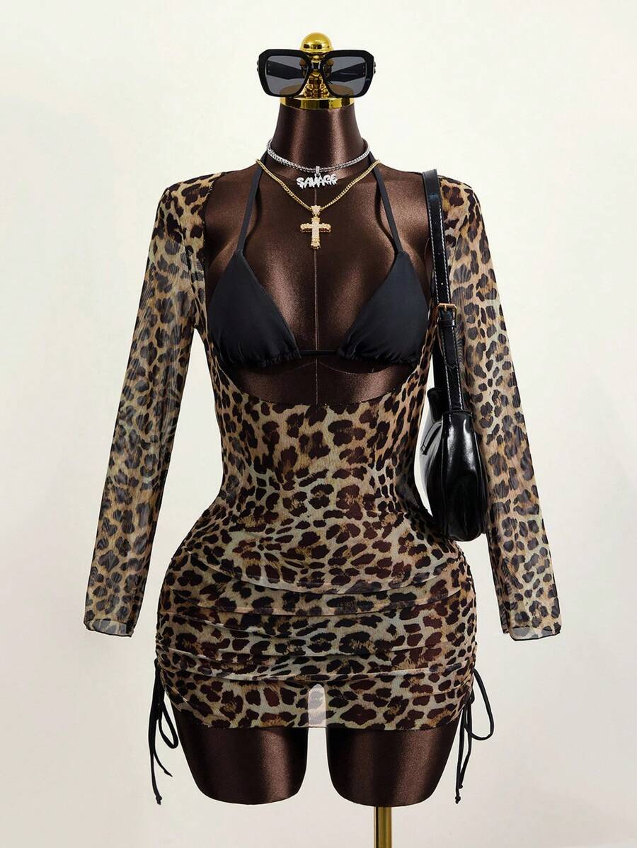 Zestiva 豹紋側抽繩罩衫