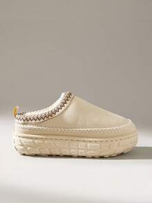 Solecia Women's Thick Sole Casual Versatile Fleece Snow Boots For Christmas - Beige - View 1