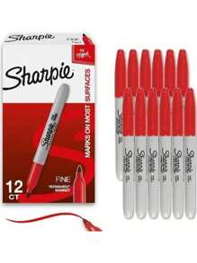 1/2/3/6/12 Bút dạ Sharpie đầu nhọn màu đen, gói 12 chiếc - Bút dạ nhanh khô, chống phai màu, dùng cho gỗ, nhựa, kim loại, giấy - Vẽ cho họa sĩ, viết văn phòng, đồ dùng học tập, tô màu áp phích, quà tặng tinh tế cho học sinh, quà tặng hoàn hảo, trở lại trường học - Bộ - Xem 3