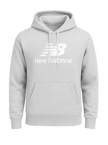 New Balance Essentials Stacked Logo French Terry MT31537AG-GREY Unisex Hoodie