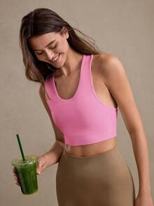 Eassivo Women's Backless Yoga Crop Top, Casual Versatile Short Fitness Sports Tank Top