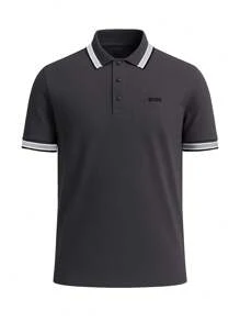 Hugo Boss Men's Striped Short Sleeve Casual Polo T-Shirt - 027 Dark Grey - View 4