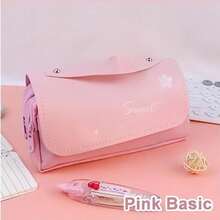 1 件可爱小学生多功能大容量可拆卸甜甜圈形减压铅笔盒返校、铅笔袋、书包 - 粉色 - 查看 19