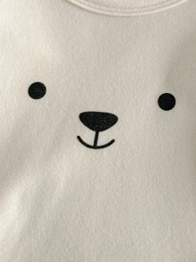 Loomiva 4pcs Baby Boy Snug Fit Pajama Set, Cartoon Bear Print Soft Knit Crew Neck Long Sleeve Top And Elastic Waist Long Pants Graphic Fall Winter