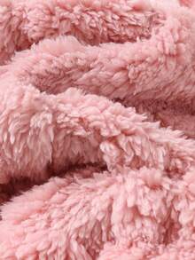 Cozy Pixies 女婴羊毛厚纹理心形图案圆领插肩袖套头衫 - 粉色 - 查看 7