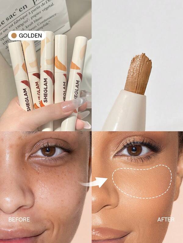 SHEGLAM كونسيلر Perfect Skin High Coverage-ذهبي 20 لونًا-كونسيلر سائل-فرشاة-خافي عيوب مرطب-خفيف الوزن-يدوم طوال اليوم-مكياج-تخفيضات -كونسيلر حفل التخرج عيد ميلاد عطلة صيف خريف واي تو كيه أنيق أزياء نساء علامة تجارية مكياج مستحضرات تجميل الجمال حفلة شاطئ بحر سفر تخييم في الهواء الطلق مدرسة حرم جامعي رحلة مهرجانات ديكور هدية هدية وردة فتاة تنكر أفضل لون سحر أجواء