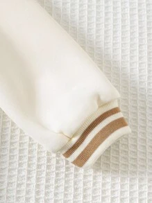 Cozy Pixies 2 件套男婴卡通熊图案针织柔软圆领长袖套头衫和松紧腰裤套装