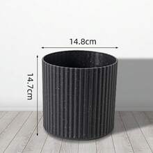 SHEIN 1pc Minimalist Striped Trash Can, Available In White, Black And Beige. Suitable For Bedrooms, Living Rooms And Bathrooms As A Paper Bin Or Garbage Storage Container. Ideal For Homes And Offices.