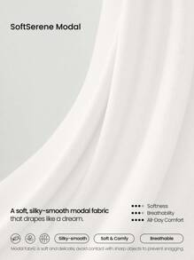 GLOWMODE 28" Softserene Modal Petite High-Waist Silky Smooth Non-See Through Side Pockets Wide Leg Pants Daily Casual Wear Fall Winter - White - View 6