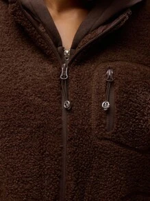 Musera Sport Colete sem Mangas com Zíper em Fleece, Musera Esportiva, Roupas Esportivas, Fitness, Academia, Corrida no Deserto, Fitness, Outono Inverno