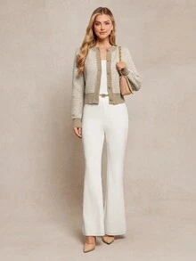 Amorya Women's Elegant Metal Button Knitted Cardigan, Suitable For Daily Wear And Occasions, Autumn Knit Cardigan Cardigan For Women Cropped Cardigan Button Cardigan Women Cardigan Women's Winter Sweater