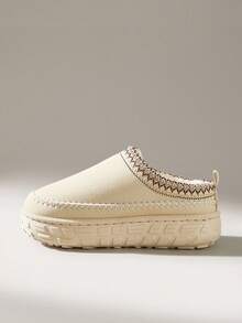 Solecia Women's Thick Sole Casual Versatile Fleece Snow Boots For Christmas - Beige - View 3