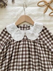 LMoss Kids LMoss 女婴格子休闲泡泡袖连衣裙 女婴格子连衣裙 棕色婴儿连衣裙 格子婴儿服装 复古婴儿连衣裙 摩卡色婴儿服装 格子婴儿连衣裙 女婴棕色格子连衣裙 棕色婴儿连衣裙 摩卡色婴儿连衣裙 秋冬 - 彩色 - 查看 5