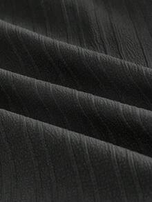 HIMLAND 2pcs Men's Casual Jacquard V-Neck Short Sleeve Shirt & Pants Set, Men 2 Pieces Co-Ord Set, Casual Top And Bottom Set, Linen Summer Outfits, Cozy Outfits