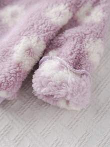 Cozy Pixies 2 pezzi Set di felpa con collo a giro a maniche lunghe con stampa floreale e fodera in pile e pantaloni con vita elastica alla caviglia per bambina