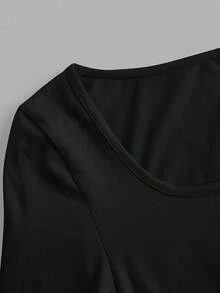 SHEIN Essnce 4pcs/Set Casual Solid Color Crew Neck Long Sleeve T-Shirts For Women, Versatile For Autumn/Winter,Fall Tops