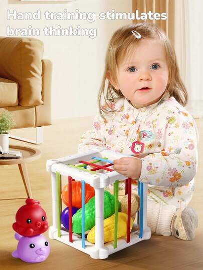 Zazumi 6PCS/Set 4.53*4.53in Compact Size Multifunctional Educational Stacking Toy Rainbow Colors Geometric Shapes Recognition Fine Motor Skills Training Sensory Play STEM Learning Toys Montessori Classroom Preschool Gift Birthday Christmas Holiday Party(Three Series To Choose From)