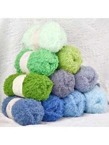 1卷50克/1.76盎司珊瑚绒毛线球，用于手工DIY编织围巾、包袋等。 - 50g/1件 - 查看 7