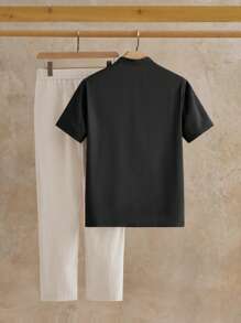 Manfinity NXTstreet 2件套男士休闲立领梭织衬衫和裤子套装