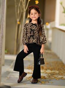 SHEIN Young Girl Casual Comfortable Striped Print Oversized Shirt & Pleated Skirt Set,Back To School Fall Clothes For 7th Birthday In Autumn,Daily Wear - Blue - View 2