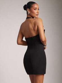 Hauture Damen sexy Büro-Lady Blazer-Stil Minikleid mit großem Kragen Design für Büro und Lässig