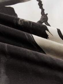 Manfinity NXTstreet Men's Casual Knit Halloween Witch With Hat Pattern Print Slim Fit Crew Neck Short Sleeve T-Shirt, 2000s Style - Multicolor - View 7