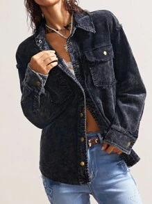 Bohemela 秋冬波西米亚风休闲度假梭织长袖宽松女士常规夹克 - 彩色 - 查看 2