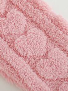 Cozy Pixies Young Girl Solid Color Textured Thermal Lined Hooded Robe With Tie Fall Winter - Pink - View 3