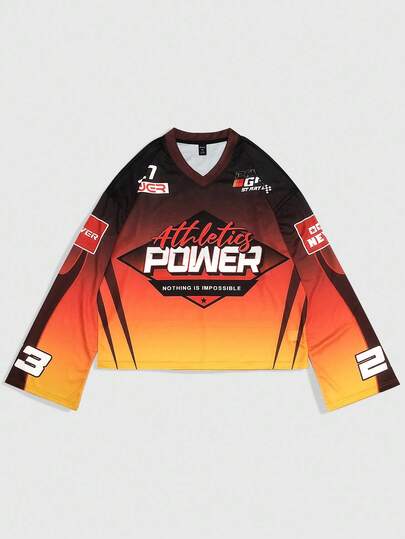 Street Life Men's Loose Fit Short Style Long Sleeve Sports T-Shirt, Fall