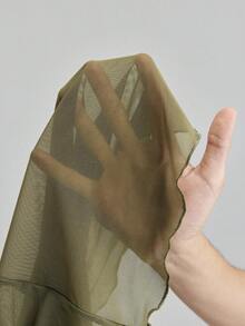 Ontre 2026春夏新款斯德哥尔摩风格，女教师套装，当季女装，网纱面料，四向弹力，百搭休闲装，2025新款，夏季女装，杏色雪纺衬衫，女士上衣，透视上衣，当季上衣，橄榄绿上衣，高领上衣，卡其色上衣，紧身上衣，现代都市休闲时尚，商务休闲，女士办公室着装，低调复古风，轻松优雅，高端都市通勤，高品质机场时尚，优质面料 - 綠色 - 查看 9