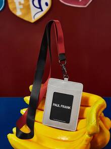 Paul Frank X SHEIN 1pc PU Leather Cartoon Character Pattern Card Holder With Lanyard, Fits 1-2 Cards, Transparent Window, Suitable For Men, Women, Students, Monkeys, Fashionable And - Multicolor - View 5