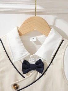 SHEIN 3pcs Young Boy Vintage Gentleman Vest Set With White Long Sleeve Shirt And Pants Boy Formal Set Little Boy Suit Set Boys Elegant Outfit Fall Winter - Multicolor - View 4