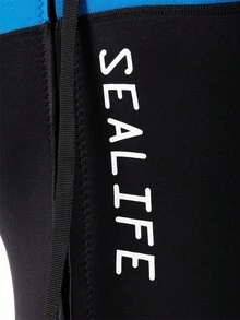 Manfinity KASUA Men's Professional Diving Suit Short Sleeve High Neck Back Zipper Fitted Men Wetsuits, Suitable For Outdoor Swimming And Diving Men's Shorty Wetsuit Short Sleeve Wetsuit Men Wetsuit Beach Diving Protective Swimsuit Workout Swim