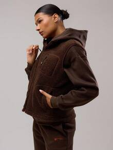 Musera Sport Colete sem Mangas com Zíper em Fleece, Musera Esportiva, Roupas Esportivas, Fitness, Academia, Corrida no Deserto, Fitness, Outono Inverno